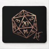 Oranje D20 Crit AF | Roleplayer PnP Gamer Dice Muismat (Voorkant)