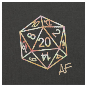 Oranje D20 Crit AF Roleplayer PnP Gamer Dice Stof