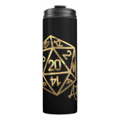 Oranje D20 Crit AF | Roleplayer PnP Gamer Dice Thermosbeker (Voorkant)