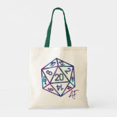 Oranje D20 Crit AF | Roleplayer PnP Gamer Dice Tote Bag (Achterkant)
