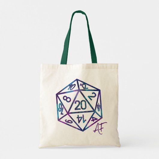 Oranje D20 Crit AF | Roleplayer PnP Gamer Dice Tote Bag (Achterkant)