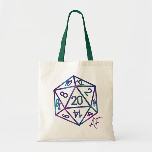 Oranje D20 Crit AF | Roleplayer PnP Gamer Dice Tote Bag (Voorkant)