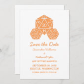 Oranje D20-datum Opslaan Datum uitnodiging (Voorkant / Achterkant)