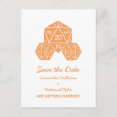 Oranje D20-desktop Het Briefkaart Datum opslaan (Voorkant)