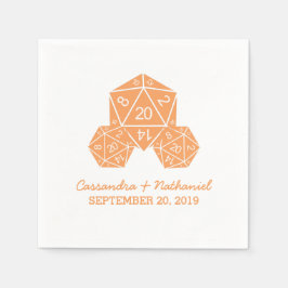 Oranje D20-dice Wedding Paper Napkins Servetten