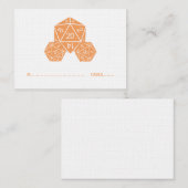 Oranje D20-dice Wedding Place Card Plaatskaartje (Voorkant / Achterkant)