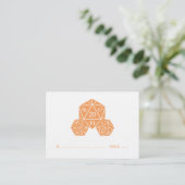 Oranje D20-dice Wedding Place Card Plaatskaartje (Staand voorkant)