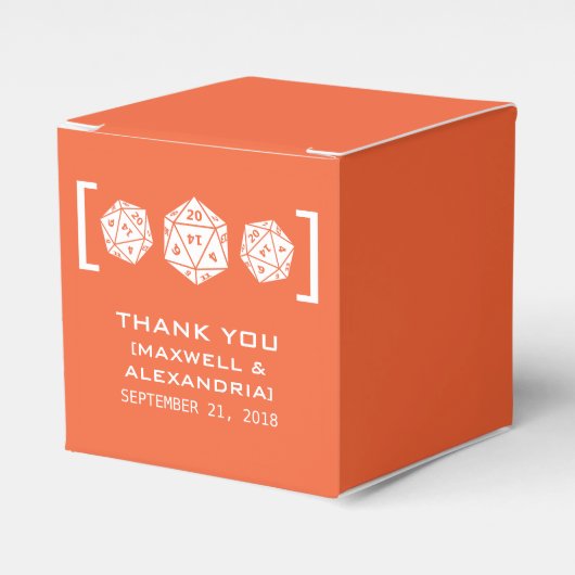 Oranje D20-ijkbalken Bedankdoosjes (Voorkant Zijde)