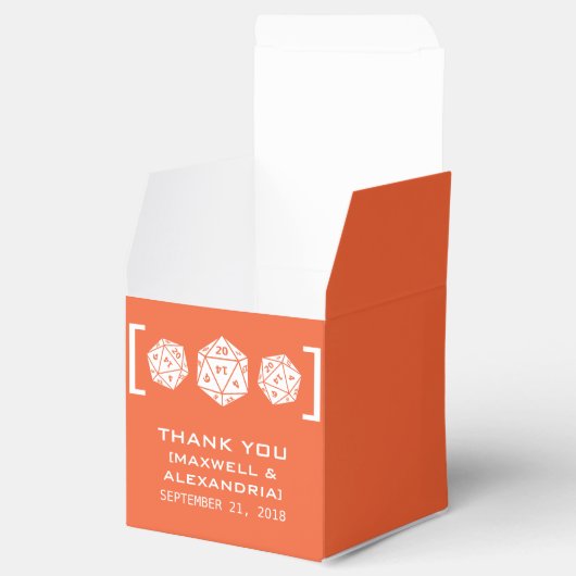 Oranje D20-ijkbalken Bedankdoosjes (Geopend)