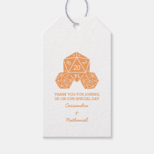 Oranje D20-Labels voor weddenschappen Cadeaulabel