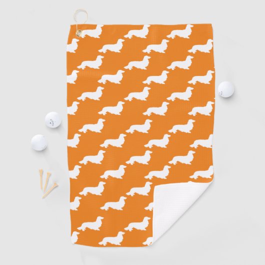 Oranje Dachshund Gift Golfhanddoek (Insitu)