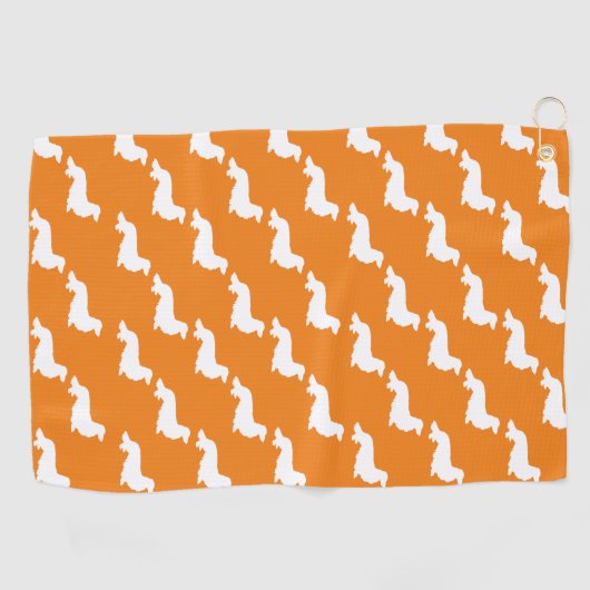 Oranje Dachshund Gift Golfhanddoek (Horizontaal)