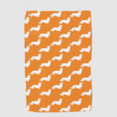 Oranje Dachshund Gift Golfhanddoek (Voorkant)