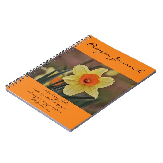 Oranje Daffodil Prayer Journal 1:4 Notitieboek (Linkerzijde)