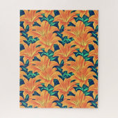 Oranje Dag Lelies met Groene Bladeren Legpuzzel (Verticaal)