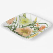 Oranje dagbladen over botanisch ontwerp papieren bordje (Gebogen)