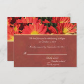 Oranje dagbloem RSVP bruiloft Kaart (Voorkant / Achterkant)
