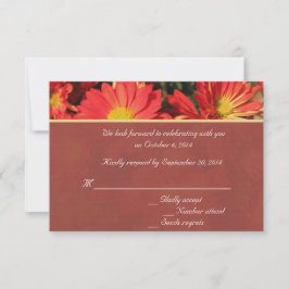 Oranje dagbloem RSVP bruiloft Kaart