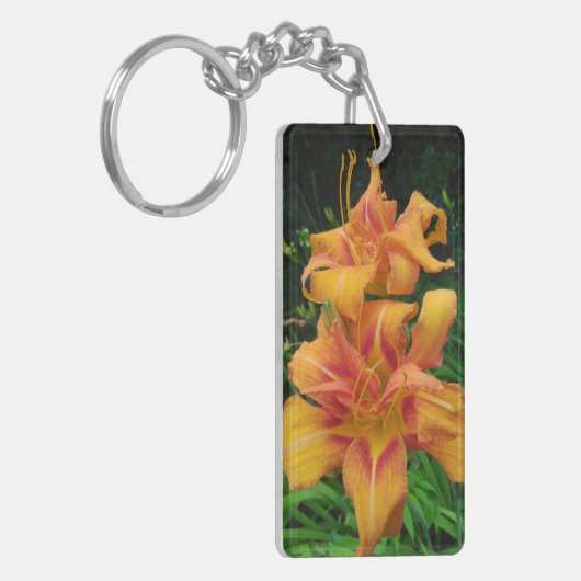 Oranje dagbloemen sleutelhanger (Voorkant Links)