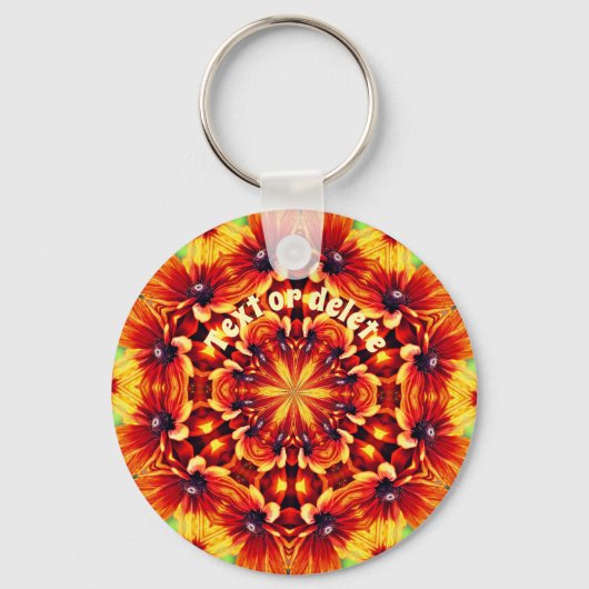 Oranje dagen Bloem Kaleidoscope Aangepast Sleutelhanger (Voorkant)