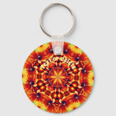 Oranje dagen Bloem Kaleidoscope Aangepast Sleutelhanger (Achterkant)