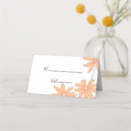 Oranje Dagen op White Floral Wedding Place Card Plaatskaartje