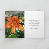 Oranje dagfoto Happy Birthday Kaart (Binnen)