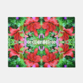 Oranje Daglelies Abstracte Bloemenkunst Gepersonal Deurmat (Voorkant)