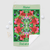 Oranje Daglelies Abstracte Bloemenkunst Gepersonal Golfhanddoek (Insitu)