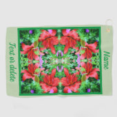 Oranje Daglelies Abstracte Bloemenkunst Gepersonal Golfhanddoek (Horizontaal)