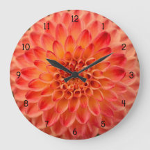 Oranje Dahlia Flower Clock