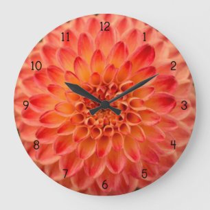 Oranje Dahlia Flower Clock Grote Klok