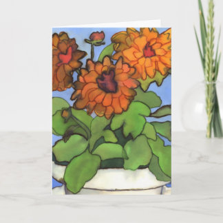 Oranje Dahlia Groeten Kaart