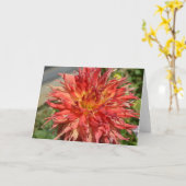 Oranje dahlia op een notitiekaart (Gele Bloem)