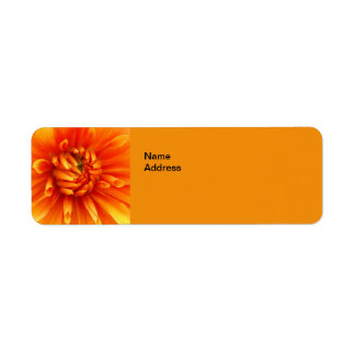 Oranje dahlia retour adreslabels etiket