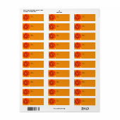 Oranje dahlia retour adreslabels etiket (Full Sheet)