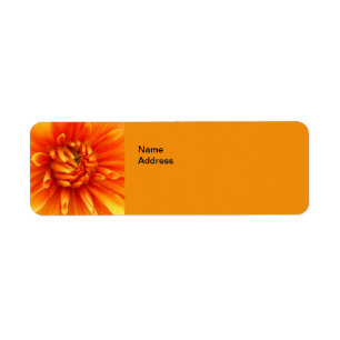 Oranje Dahlia Return Address Labels