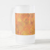 Oranje Daisies Matglas Bierpul (Voorkant links)