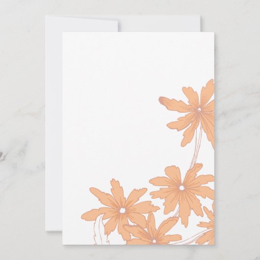 Oranje Daisies op het witte huwelijk Kaart (Achterkant)