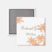 Oranje Daisies op het witte huwelijk Magneet (Voorkant / Achterkant)