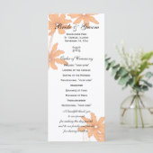 Oranje Daisies over het programma van de Witte bru Programmakaart (Staand voorkant)