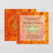 Oranje Daisy 80th Birthday Party Kaart (Voorkant / Achterkant)