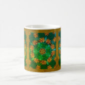 Oranje Daisy Abstracte Floral Art Koffiemok (Center)