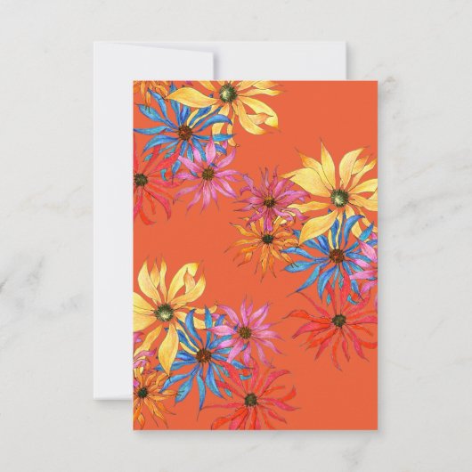Oranje Daisy Art RSVP met Entrées Enclosure (Achterkant)