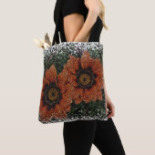 Oranje Daisy-ballen over de Canvas tas van de Druk (Dichtbij)