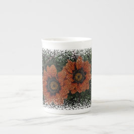 Oranje Daisy Balls Bone China Mok