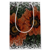 Oranje Daisy Balls Gift Bag Medium Cadeauzakje (Voorkant)