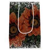 Oranje Daisy Balls Gift Bag Medium Cadeauzakje (Achterkant)
