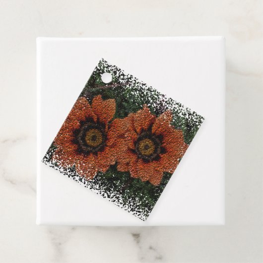 Oranje Daisy Balls Gift Labels (In situ)