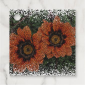 Oranje Daisy Balls Gift Labels (Voorkant)